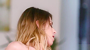 Naughty ts Casey Kisses explores a bigcock with her mouth
