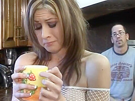 Nice Butt Bitch In Fishnet Stocking On Kitchen Table Fucking Hot Cock