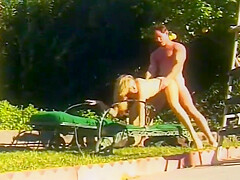 Nice Outdoor Cock Sucking And Pussy Licking For A Young Blonde Who