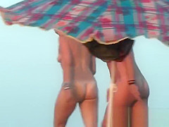 Nudist beach vid with a hot brunette