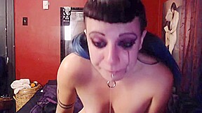 Obedient by nature BDSM goth fucks her filthy mouth