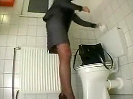 Office girl masturbation in the toilet