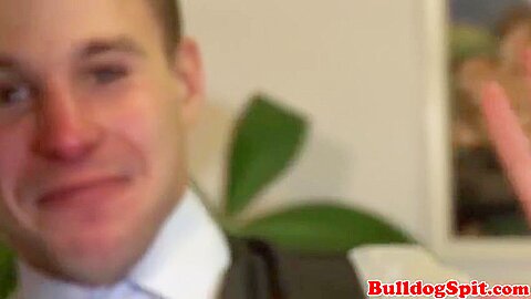Office studs jerking during photoshoot
