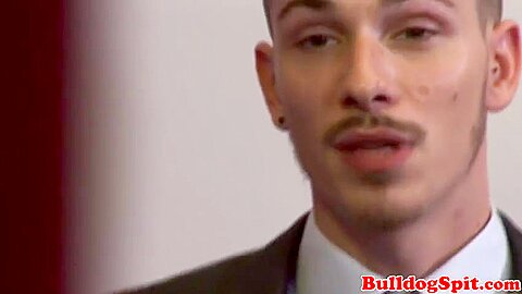 Office studs jerking during photoshoot