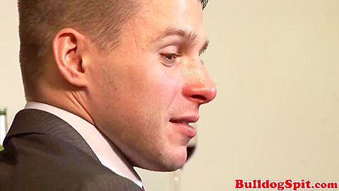 Office studs jerking during photoshoot