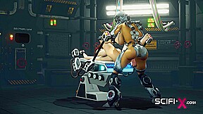 Oh baby! Hot sexy busty girl likes it rough in the sci-fi lab