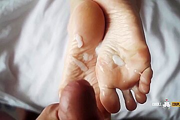 Oily Footjob With Cum On Soles