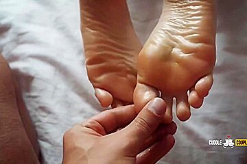 Oily Footjob With Cum On Soles