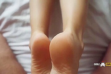 Oily Footjob With Cum On Soles