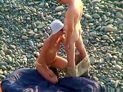 On Public Beach  Oral Sex