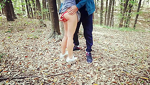 Outdoor Public Forest Fuck, Almost Caught!