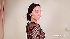 PISS DRINKING DP 3on1 and teen 18+ Manana Tights + squirting + big anal gape - PissVids
