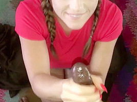 POV handjob and a facial