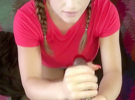 POV handjob and a facial