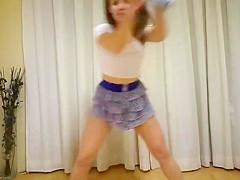 Pantyless Upskirt Workout with Teddy Bear