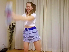 Pantyless Upskirt Workout with Teddy Bear