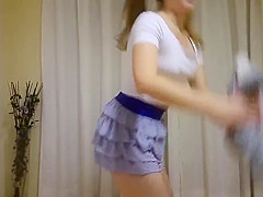 Pantyless Upskirt Workout with Teddy Bear