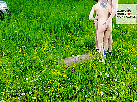 Passionate Sex Of A Young Couple In The Field