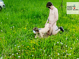 Passionate Sex Of A Young Couple In The Field
