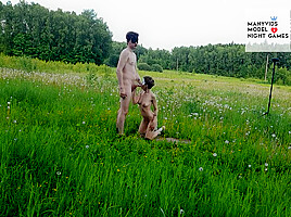 Passionate Sex Of A Young Couple In The Field