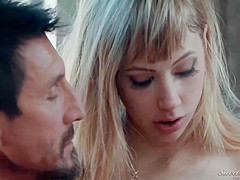 Passionate blonde chick gave a blowjob to a married man before she started riding his cock