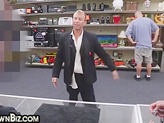 Pawnshop Studs Fuck Gay Customer In 3way In Meeting Room