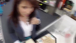 Pervert pawnshop owner fucks his desperate MILF customer