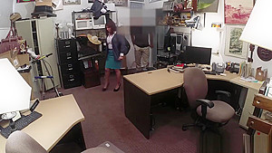 Pervert pawnshop owner fucks his desperate MILF customer