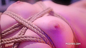 Perverted male piss on tits his slattern's and fucks in ass her, and she gets oral creampie  - PissVids