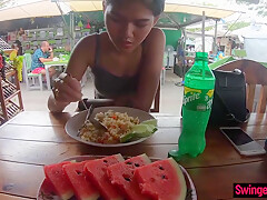 Petite Amateur Asian teen 18+ With Her Boyfriend Out For Lu