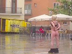 Petite Spanish slave disgraced in the rain