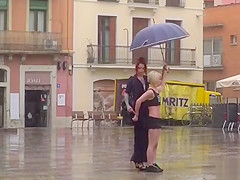 Petite Spanish slave disgraced in the rain