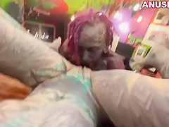 Pierced Tattoo Girl Anuskatzz Gets Rough Sex After Tattoo Session - Blowjob Fucking Orgasm Cumshot
