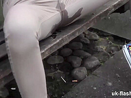 Pissing Myself Waiting for the Train! Cheeky Chessie Kay for UK-Flashers