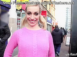 Pissing Myself Waiting for the Train! Cheeky Chessie Kay for UK-Flashers
