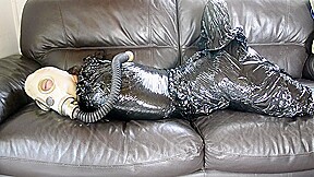 Plastic Bondage Gasmasked Girl