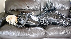 Plastic Bondage Gasmasked Girl