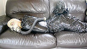 Plastic Bondage Gasmasked Girl