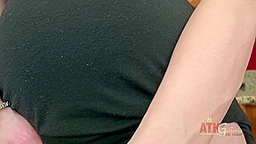 Pregnant horny babe in the kitchen