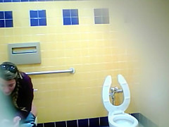 Pretty Mexican babe comes to take a piss
