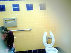 Pretty Mexican babe comes to take a piss