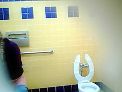 Pretty Mexican babe comes to take a piss