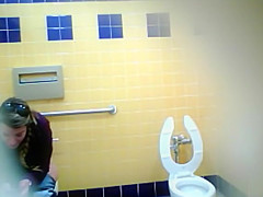 Pretty Mexican babe comes to take a piss