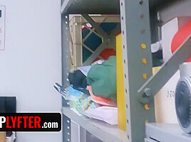 Pretty Thief Gets Her Cute Face Covered With Officers Sloppy Jizz - Aria Valencia