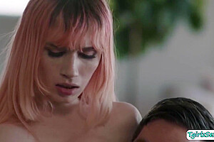 Pretty Transexual Babe Sucks Stepdads Big Cock And Gets Anal