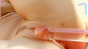 Pretty girl masturbating outdoor