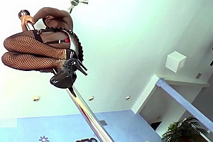 Pretty shemale teen 18+ strokes her chocolate pole