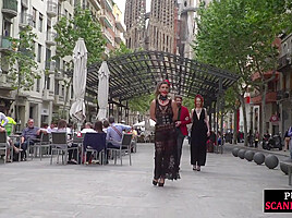 Public BDSM slut humiliated and spanked by audience