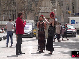 Public BDSM slut humiliated and spanked by audience