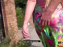 Public amateur German babe fucked outdoor after casting